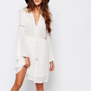 asos long sleeve white dress
